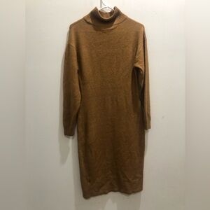 JustFab Warm Brown Long Sleeve Dress